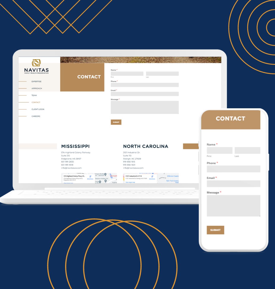 Navitas Wealth Contact page